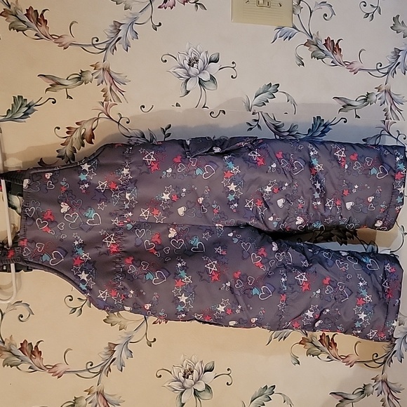 London Fog EUC Toddler Girl Snow Pants 18 Months Gray with heart design - Picture 4 of 4